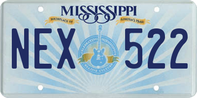 MS license plate NEX522