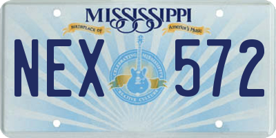 MS license plate NEX572