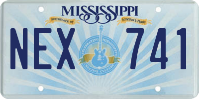 MS license plate NEX741