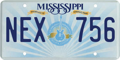 MS license plate NEX756