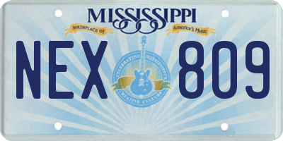 MS license plate NEX809