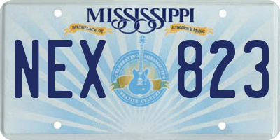 MS license plate NEX823
