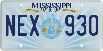 MS license plate NEX930
