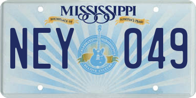 MS license plate NEY049