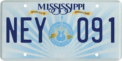 MS license plate NEY091