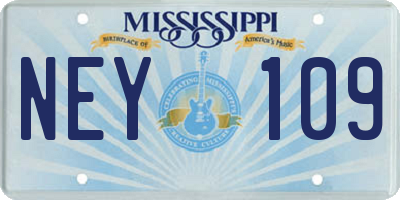 MS license plate NEY109