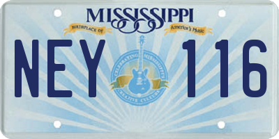 MS license plate NEY116
