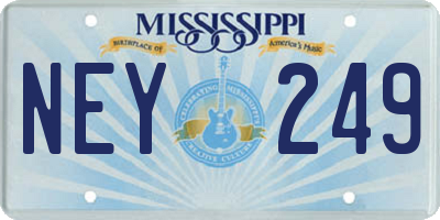 MS license plate NEY249