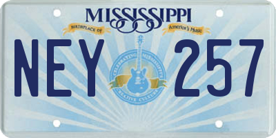 MS license plate NEY257