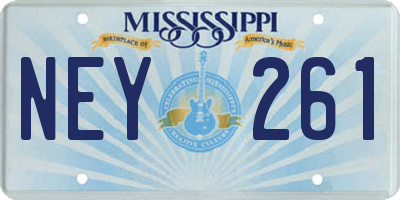 MS license plate NEY261