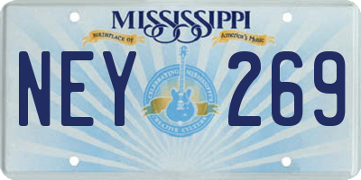MS license plate NEY269