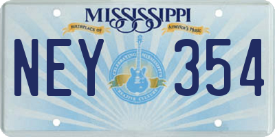 MS license plate NEY354
