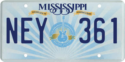 MS license plate NEY361