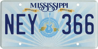 MS license plate NEY366
