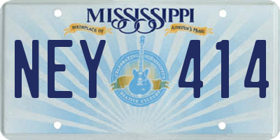 MS license plate NEY414