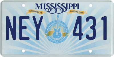 MS license plate NEY431