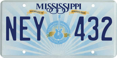 MS license plate NEY432
