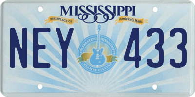 MS license plate NEY433
