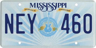 MS license plate NEY460