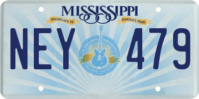 MS license plate NEY479