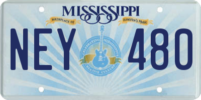 MS license plate NEY480