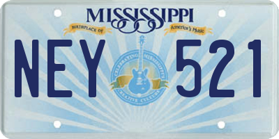 MS license plate NEY521
