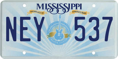 MS license plate NEY537