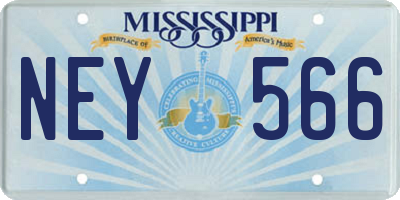 MS license plate NEY566