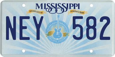 MS license plate NEY582