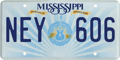 MS license plate NEY606