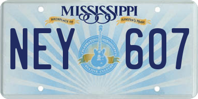 MS license plate NEY607