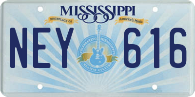 MS license plate NEY616