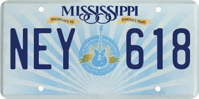 MS license plate NEY618