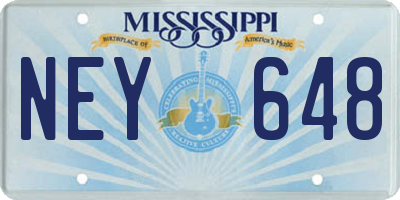 MS license plate NEY648