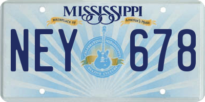 MS license plate NEY678