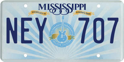 MS license plate NEY707