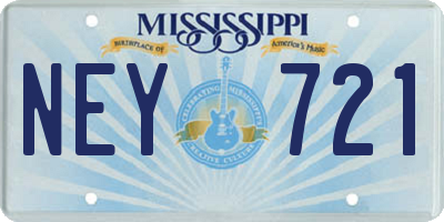 MS license plate NEY721