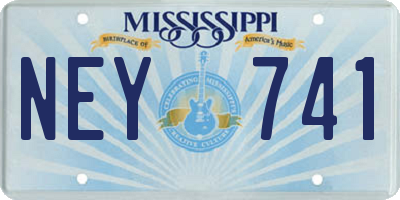 MS license plate NEY741