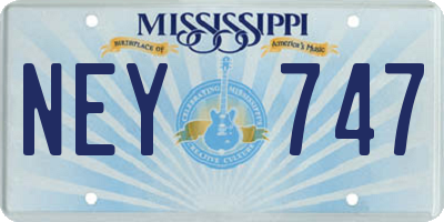 MS license plate NEY747