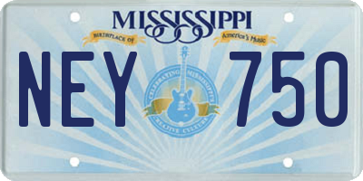 MS license plate NEY750