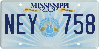 MS license plate NEY758