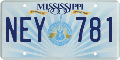 MS license plate NEY781