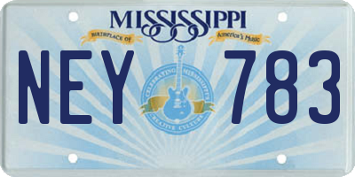 MS license plate NEY783