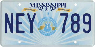 MS license plate NEY789