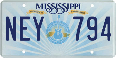 MS license plate NEY794