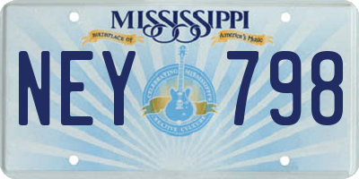 MS license plate NEY798
