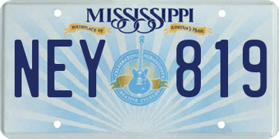 MS license plate NEY819