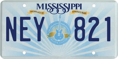 MS license plate NEY821