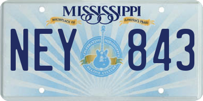 MS license plate NEY843