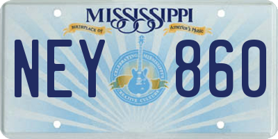 MS license plate NEY860